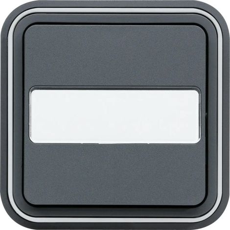 cubyko Poussoir porte-étiquette 1F encastré à griffes gris IP55 HAGER WNE025G
