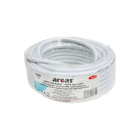 Arcas 93730010 HDTV Satellitenkabel 10 m, 2 F Stecker