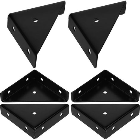 Lot de 6 équerres triangulaires en fer pour meubles, connecteurs d'angle robustes lits et étagères, (1/5)
