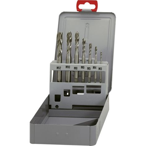 Eventus by Exact 10366 Maschinengewindebohrer-Set 7teilig metrisch M1, M4, M5, M6, M8, M10, M12 R
