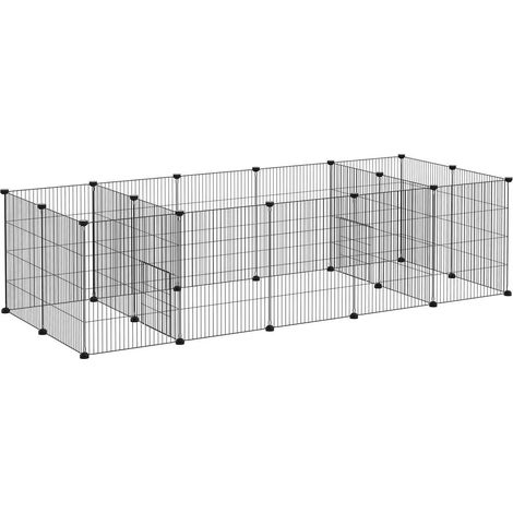 18 panneaux parc modulable pour lapins et rongeurs, enclos en fil d'acier avec 2 portes, montage multi-angle (1/5)