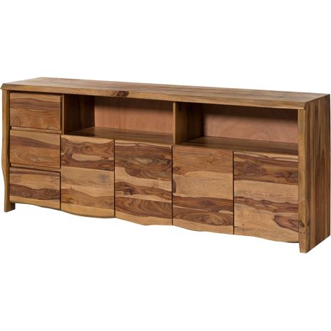 Sideboard Sheesham 200x45x80 natur lackiert / sandgestrahlt PURE SHEESHAM 217Massivmoebel24 GmbH