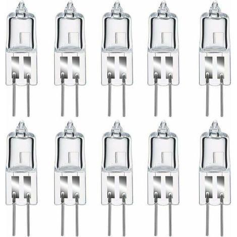 10 Stück G4 50W 12V Halogenlampen, warmweiß 2800K, dimmbar, klare Kapsel (1/4)
