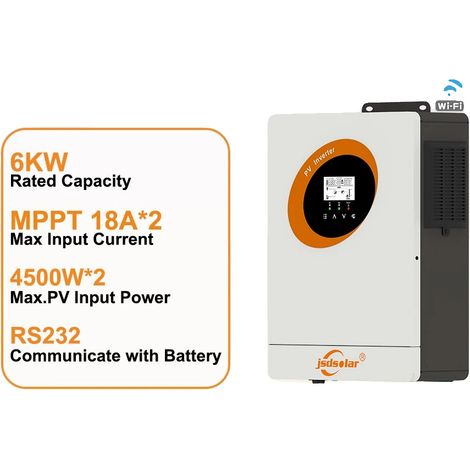 Onduleur Solaire, 6000W de Puissance, Pas de Batterie Nécessaire, 6kW (1/2)