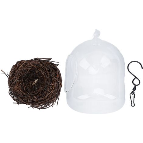 Nichoir à oiseaux étanche et transparent, suspendu avec crochet, pour jardin, intérieur et extérieur. (1/5)