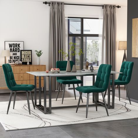 sedia sala da pranzo set 4 velluto ergonomica moderna OKMYHOME (1/5)