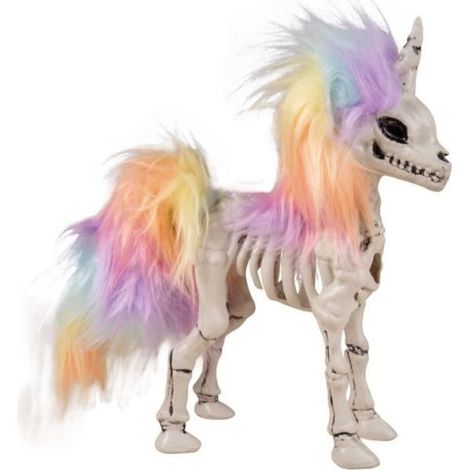 Figurine Squelette Licorne - PTIT CLOWN - 21 cm - Plastique - Décoration Halloween - Multicolore