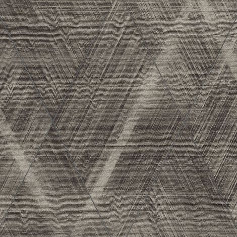 3D Tapete Profhome 388241 heißgeprägte Vliestapete leicht strukturiert mit Chevron Muster und metallischen Akzenten anthrazit gold grau schwarz 5,33 m2