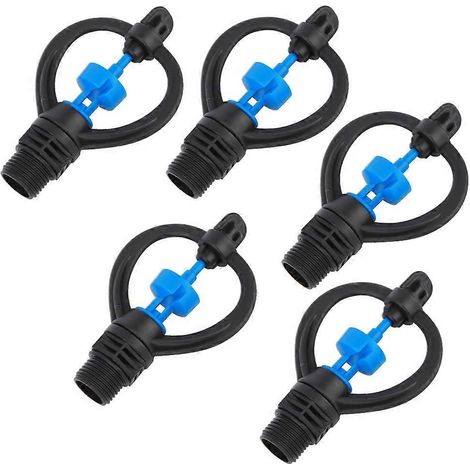 5Pcs Garden Universal Watering Spray Nozzle Lawn Plastic Sprinkler Male Thread G1/2 (1/5)