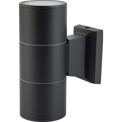 Applique da Esterno IP65 in Alluminio per Lampadina GU10 (non incluse) – Doppio Fascio di Luce Up & Down – Design Moderno da Parete per Giardino, Terrazzo, Balcone - Color: Nero
