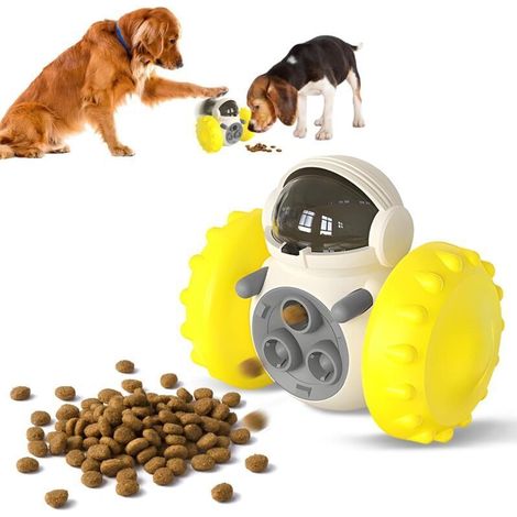 Jouet interactif pour Chien Jeu Intelligence, Jouet Chien Occupation Balle Indestructible, Distributeurs de Nourriture, Mangeoire Alimentation Lente, Drainer l'énergie & ralentir l'alimentation (1/5)
