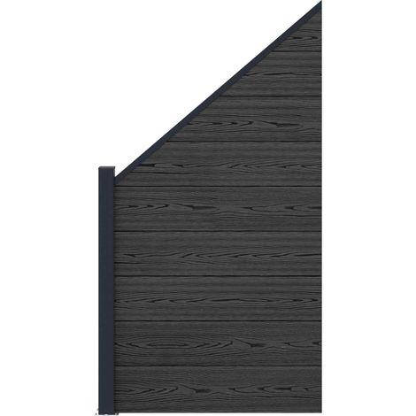 vidaXL Fence Panel WPC and Aluminium Black