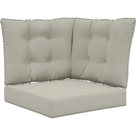 Ensemble de trois coussins pour canapé d'extérieur, en polyester gris (1/5)
