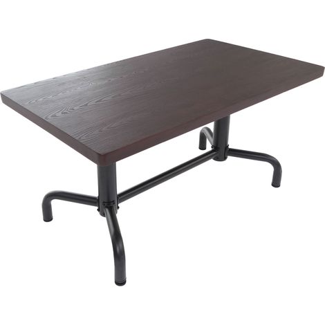 [JAMAIS UTILISÉ] Table de salle à manger HHG-695, table de salle à manger, bois industriel 140 x 80 cm, foncé, piètement noir