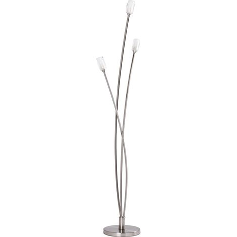 Litecraft Macti Floor Lamp 3 Arm Base With Cut Glass Shades - Satin Nickel (1/5)