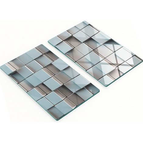 Tablas de cocina de vidrio duraderas y elegantes con dise帽o de dados, 2 x 30 x 52 cm.