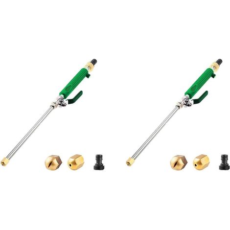 2X Universal Garden Hose Pressure Washer Attachment, High Pressure Hose Nozzle for Garden Hose, Jet Nozzle 2-in-1,Green (1/2)