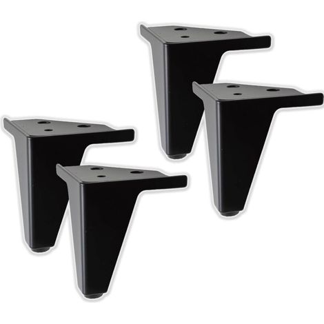 CSPARKV 4X Pieds de Meuble et Canapé modèle GEMME Noir - Lot de 4 Pieds en Métal - Pieds au Élégante Design pour Fauteuils et Armoires - Couleur Noir - Hauteur 105 mm (1/4)