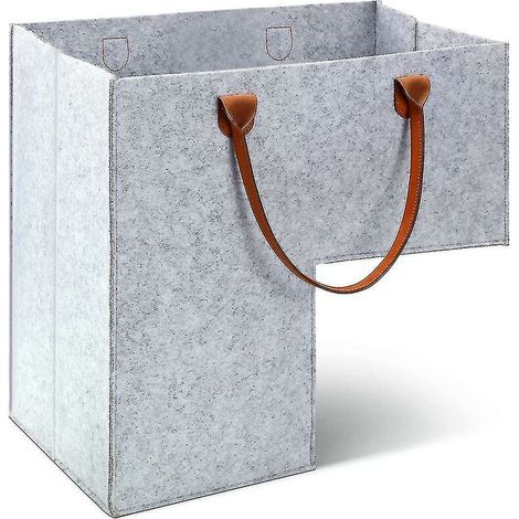 CREA Stair Basket With Handles For 16 Inch Carpeted Stairs Basket Gray