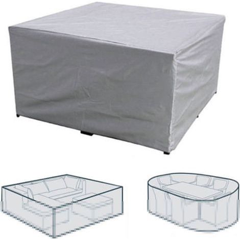 Silver outdoor garden furniture cover, 325x208x58 cm, waterproof, UV-resistant and dustproof (1/3)