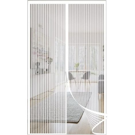 Porte moustiquaire magnétique, rideau de porte anti-mouches, moustiquaire de porte fermeture magnétique, fermeture automatique, 120x210CM blanc (1/5)