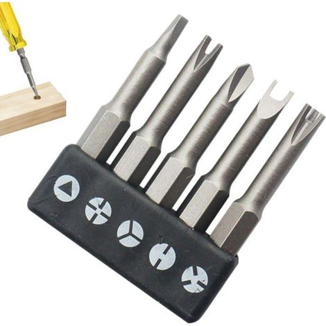 Embouts de tournevis CRV - 5, formes U Y triangulaire, outils bricolage maison et professionnel Cuneary (1/5)