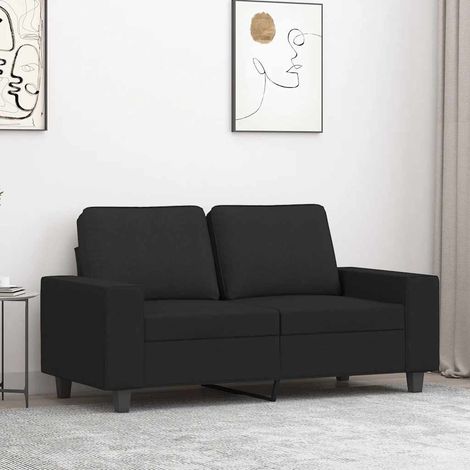 Canapé à 2 places Noir 120 cm Tissu (1/5)