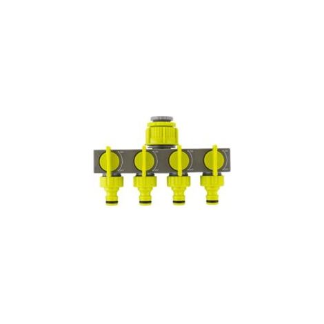 Distributeur à 4 voies, connecteur de tuyau d'arrosage 3/4 pouce et 1/2 pouce, adaptateur de robinet, distributeur de tuyau d'arrosage - Crezuo