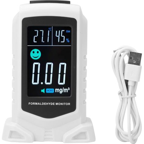 Détecteur numérique de formaldéhyde HCHO 3 pouces, moniteur TVOC C6H6, capteur de température et d'humidité, écran LCD, pour maison et bureau. (1/5)