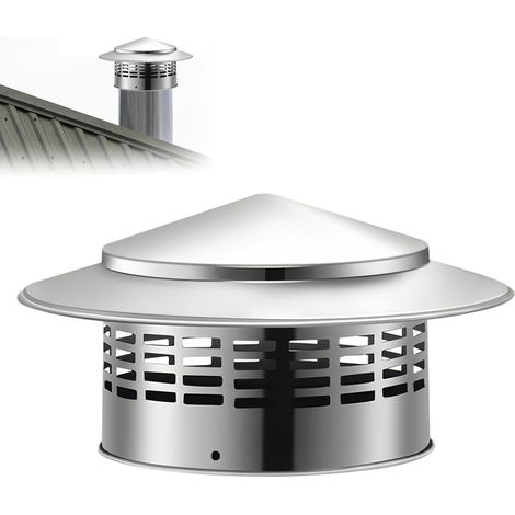 160 mm de diamètre intérieur Couvre-cheminée : Couvre-cheminée, protection contre la pluie pour cheminées, chapeau de cheminée, embout de cheminée en acier inoxydable (1/5)