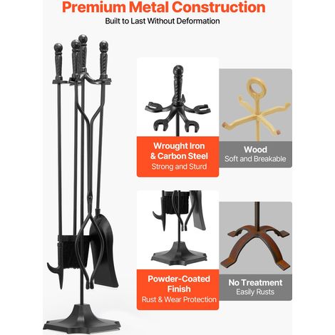 Ensemble d'outils de cheminée - 5 pièces ensemble serviteur de (1/5)