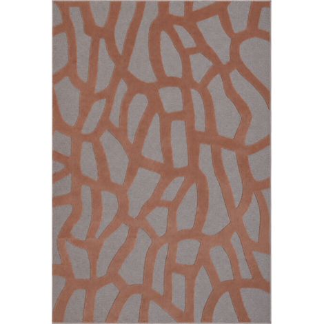 ALMA TOILE - Tapis relief graphique terracotta 160x230 (1/5)