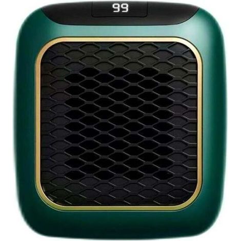 Mini radiateur mural vert, chauffage rapide 800 W, thermostat réglable, protection intégrée (1/5)