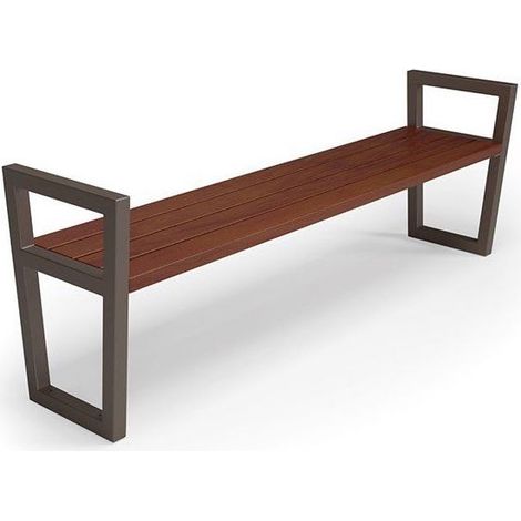 Banc TRAPEZ sans dossier avec accoudoirs 150 cm - Fixation: à fixer dans le béton (1/4)