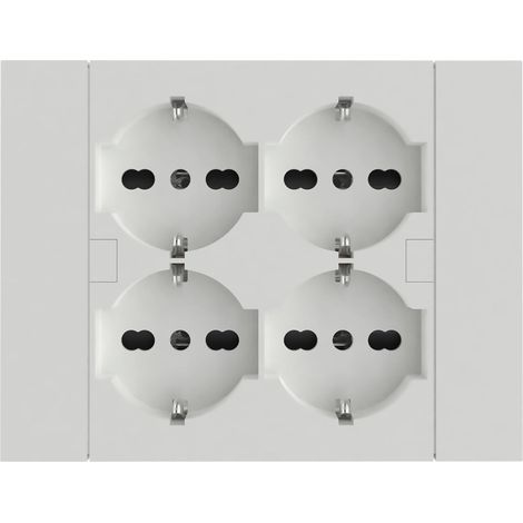 Multripresa da Parete Schuko Quadra Colore Bianco Electraline (1/5)