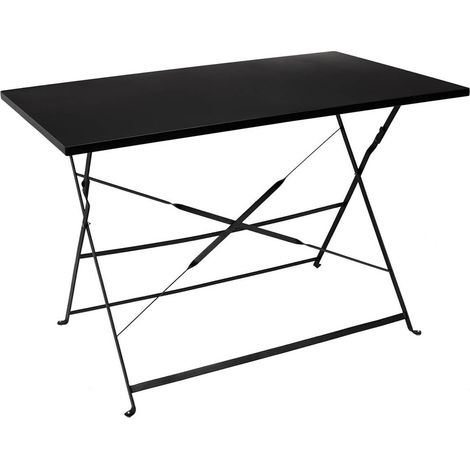 MALAM - Table de Repas Rectangulaire Pliante Noire (1/5)