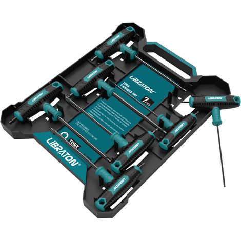 Jeu de 7 clés Torx à poignée en T, conception à deux embouts, T10-T40, adapté aux vis Torx pour la réparation de voitures et de vélos. (1/5)