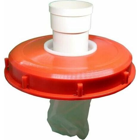 Filtre de couvercle IBC lavable en nylon avec couvercle pour réservoir d'eau de pluie IBC 1000 l DN 75 Feutre aiguilleté Rouge 245 mm (1/2)