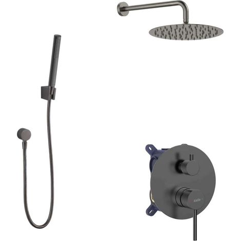 kielle Oudee I - Rubinetto da incasso per 2 elettrodomestici, con accessori e corpo EcoSpare, grigio canna di fucile 20633SP17 (1/5)