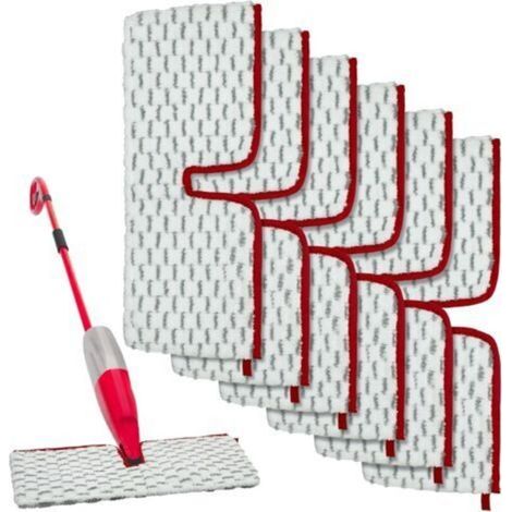 Lot de 5 tampons en microfibre réutilisables 2 en 1 [tout gris] pour serpillères Vileda 1-2 Spraymax, tampons de nettoyage lavables en microfibre (1/4)