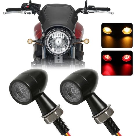 2PCS Clignotant Moto,LED 12V Étanche Universel,E-marked Scooter Quad (1/5)