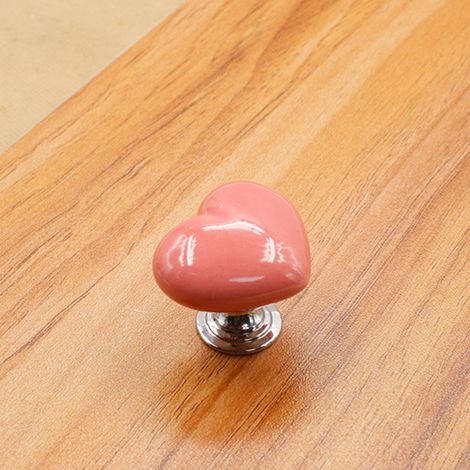 Poignée de meuble en céramique en forme de cœur pour porte, tiroir, placard et armoire, couleur rose, taille S, quincaillerie de tirage élégante.