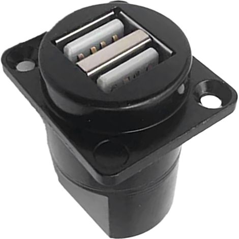 Connecteur USB femelle à montage sur panneau, Transmission de données Stable, prise de Type D pour armoire 86, coque noire (1/5)