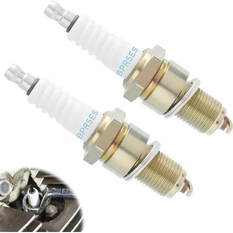 2PC Bougie D'Allumage BPR5ES 7422 - Durable & Fiable - Haute Qualité - Equivalent CHAMPION RN11YC, RN12YC, CHRN11YC, CHRN12YC, filetage 14 mm, pour Scooters, Cyclomoteurs et Motos (1/5)