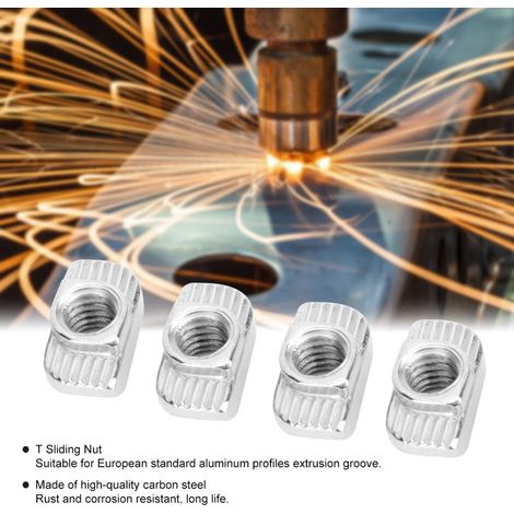 100 pièces écrou en T fileté M6 norme européenne 30T pour profilés aluminium, écrou coulissant (1/5)