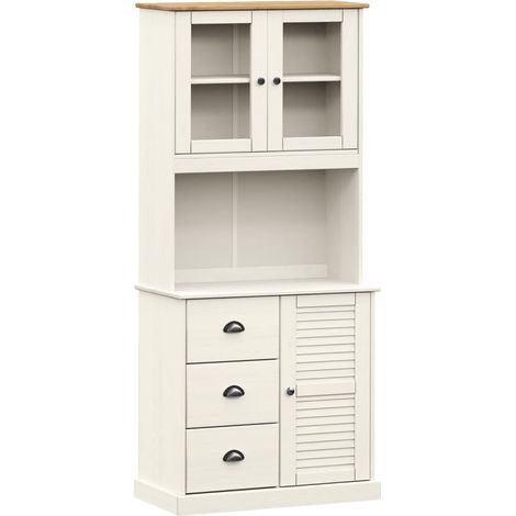 Credenza cassettiera cassettiera mobile contenitore organizer cucina soggiorno soggiorno alta 78 x 40 x 175 cm legno massello di pino bianco 020035660