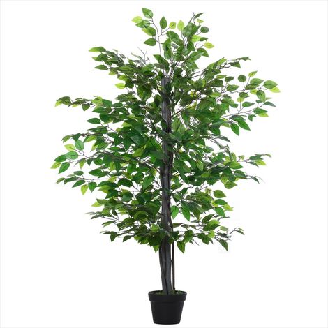 Plante artificielle ficus 145 cm tronc et liane réalistes pot (1/5)