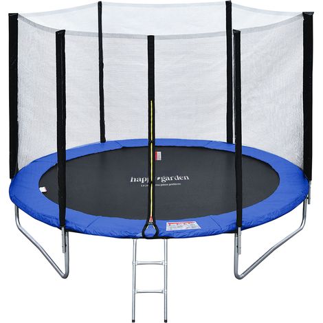 Premium Pack Trampolin 180cm wendbar blau / grün CAIRNS + Netz, Leiter, Plane und Verankerungsset