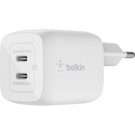 Belkin Caricabatteria Doppio Usb C 45W Bianco (1/5)