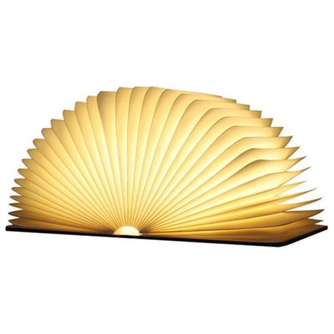 Lampe Livre Led Pliante en Bois,Led Lampe de table, Lampe en Forme de Livre,Led Lampe de Papier Rechargeable par USB,Livre Lampe Pliante et Magnétique